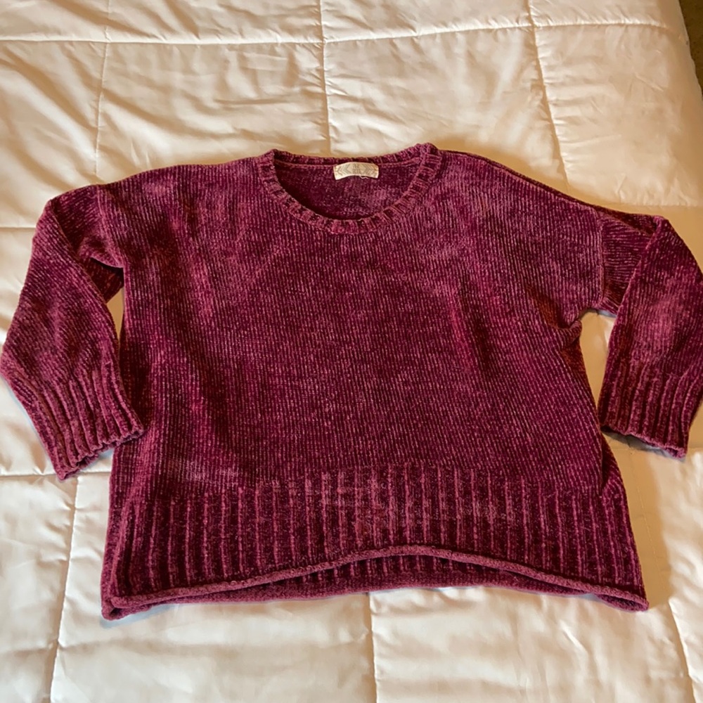 Like New Fuzzy Maroon Sweater